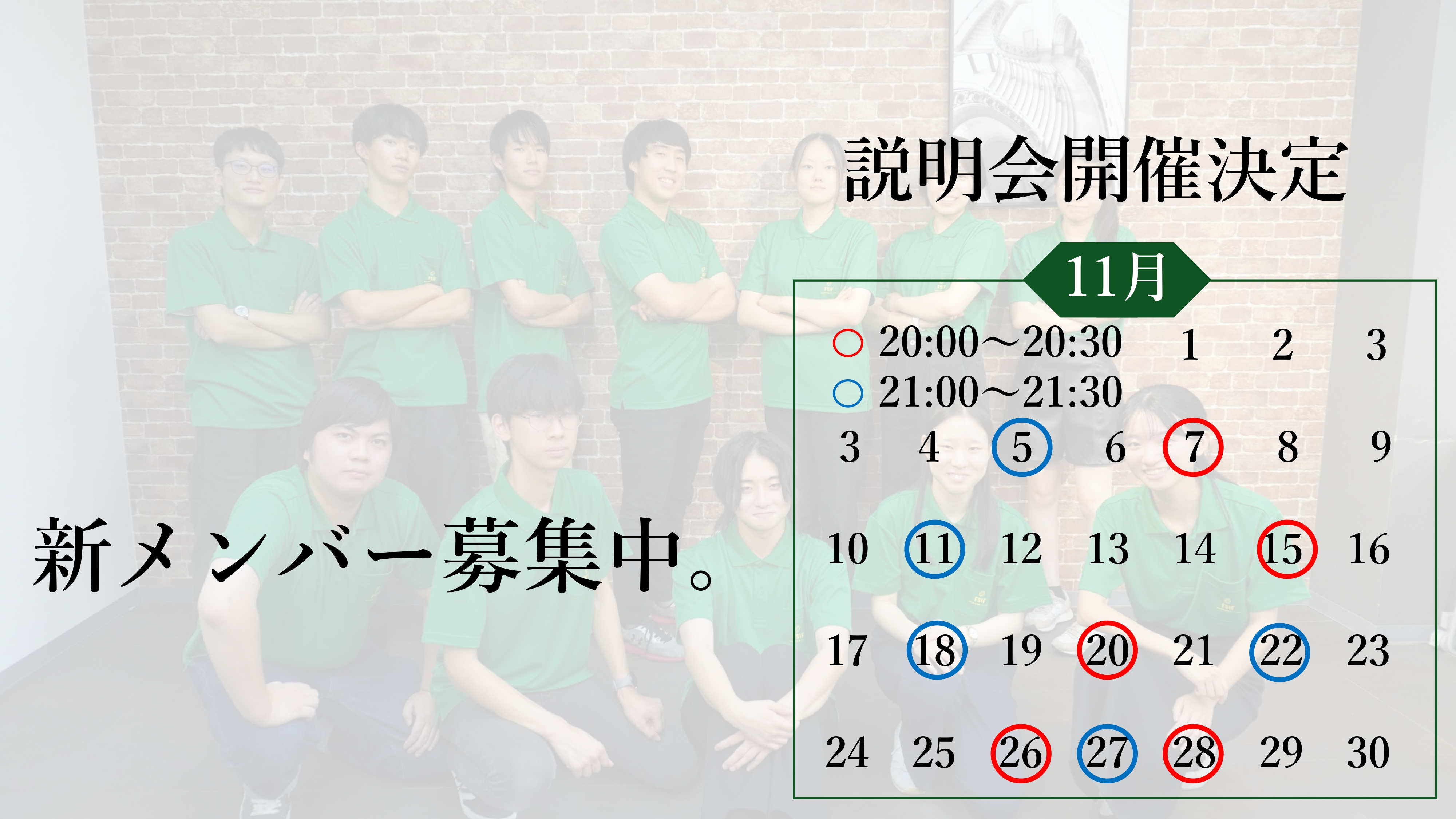 11月の説明会開催告知